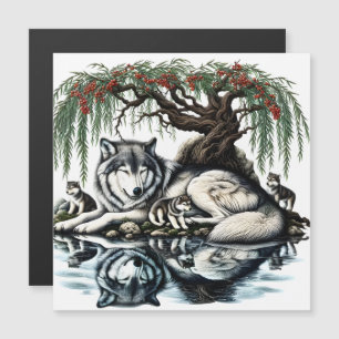 Oasis de la famille des loups sereins dans la natu