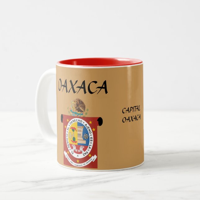 Oaxaca Mexique Crest & Flag Mug (Devant gauche)