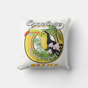Oaxaca Mexique voyage logo Coussin jeté