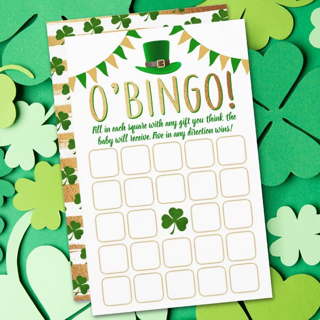 O'Baby St. Patrick's Day Baby shower Bingo Jeu (Créateur téléchargé)