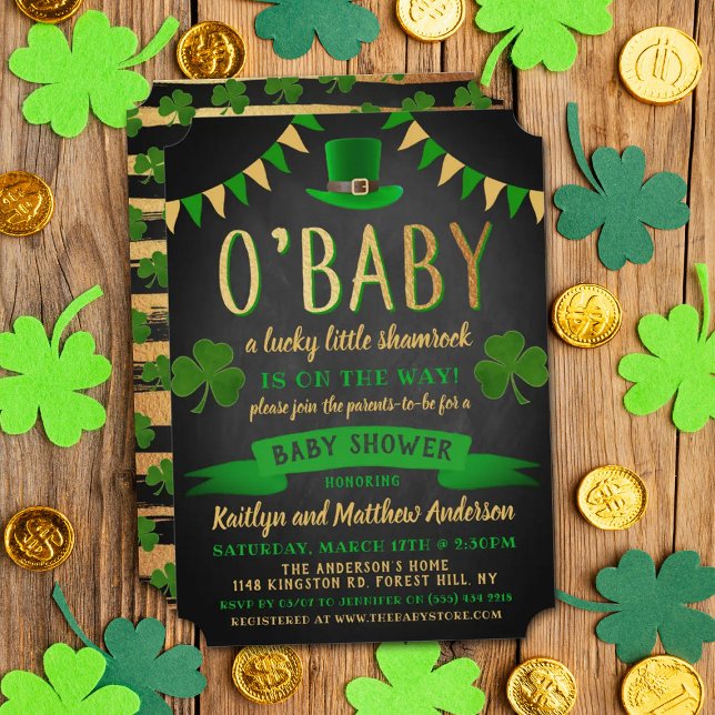 O'Baby St. Patrick's Day Baby Shower Invitations (Créateur téléchargé)
