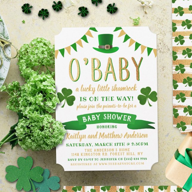 O'Baby St. Patrick's Day Baby Shower Invitations (Créateur téléchargé)