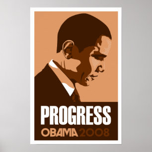 Obama - Affiche Brown foncée Progress