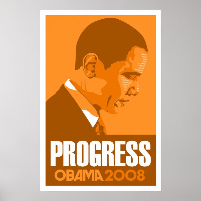 Obama - Affiche Progress Dark Orange (Devant)