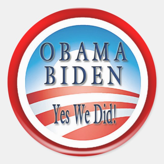 OBAMA BIDEN "OUI NOUS AVONS FAIT" STICKERS (Devant)