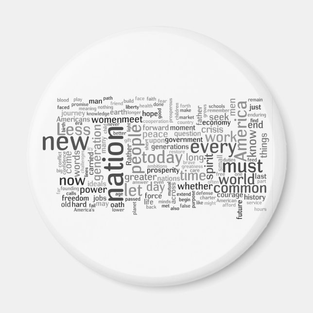 Obama Discours d'ouverture Tagcloud Magnet (Devant)