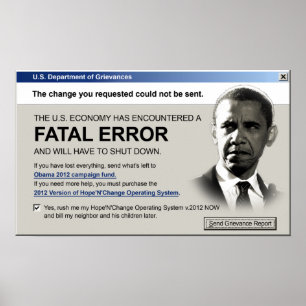 Obama - erreur bloquante : Affiche de protestation