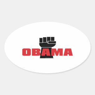 Obama Est Juste ! Stickers Poing Noir