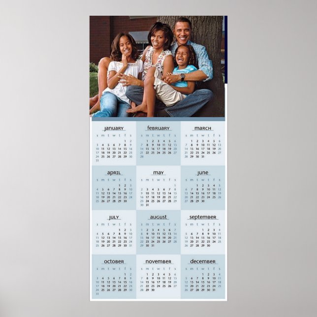 OBAMA FAMILY CALENDAR 2010 POSTER (Devant)