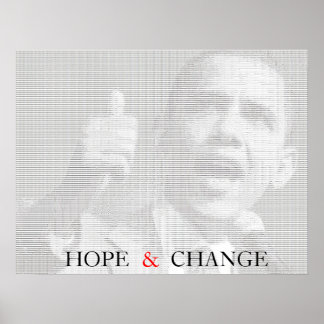 Obama Hope & Change Poster d'Art Ascii