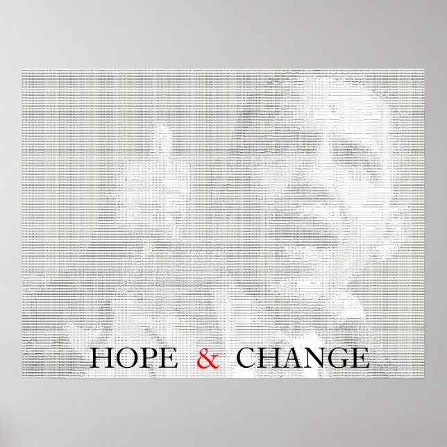 Obama Hope & Change Poster d'Art Ascii (Devant)