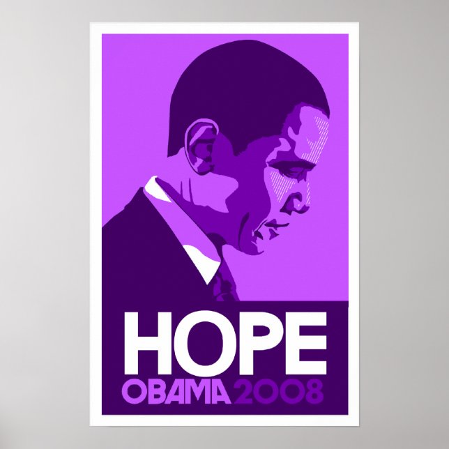 Obama - Hope Dark Purple Poster (Devant)