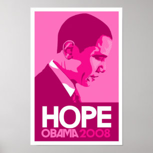 Obama - Poster rose foncé Hope