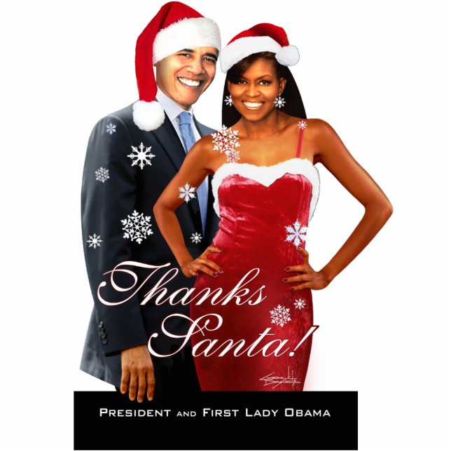 Obama - Thanks Santa Photo Sculpture (Devant)