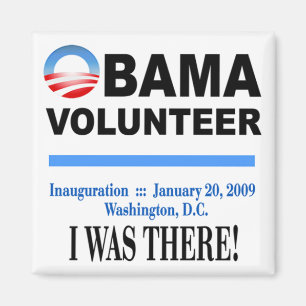 Obama Volunteer Magnet (blanc)