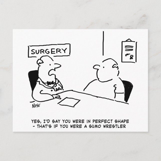 Obèse au cabinet du médecin Carte postale (Devant)