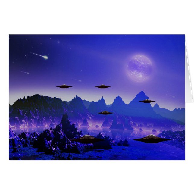 Objet volant UFO dans l'espace (Devant horizontal)