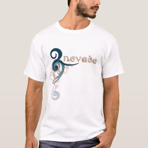Obscurité bouclée bleue de T-shirt du Nevada de