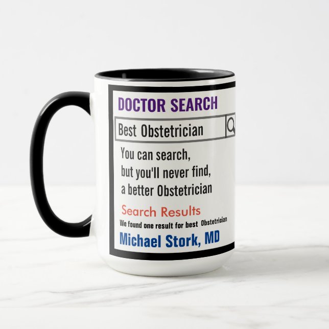 Obstetrician Funny Search Cadeau Mug (Gauche)