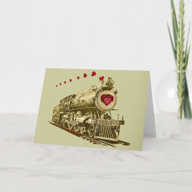 Obtenez à bord de la carte de Valentines de train (Devant)