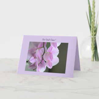 Obtenez bientôt la carte de voeux avec orchidée