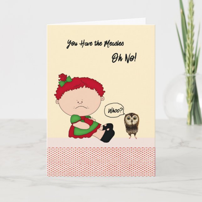 Obtenez une carte de bien pour enfant avec rougeol (Devant)