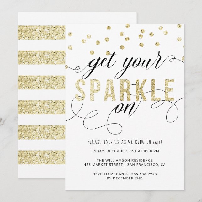 Obtenez Votre Étincelle Sur Invitation Du Nouvel A (Devant / Derrière)