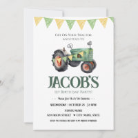 Obtenez votre tracteur 1er Invitation anniversaire