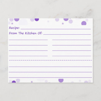 Obtenir des cartes de recette vierges