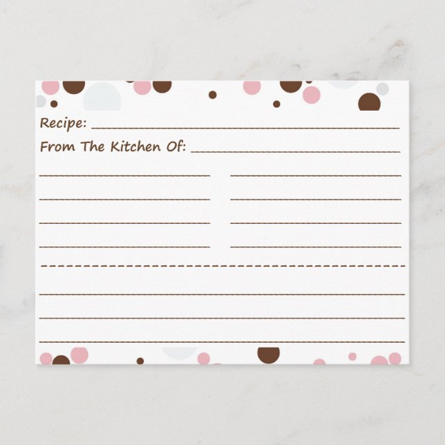 Obtenir des cartes de recette vierges (Devant)