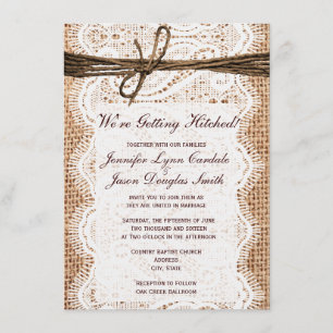 Obtenir des invitations de Mariage campagnard rust