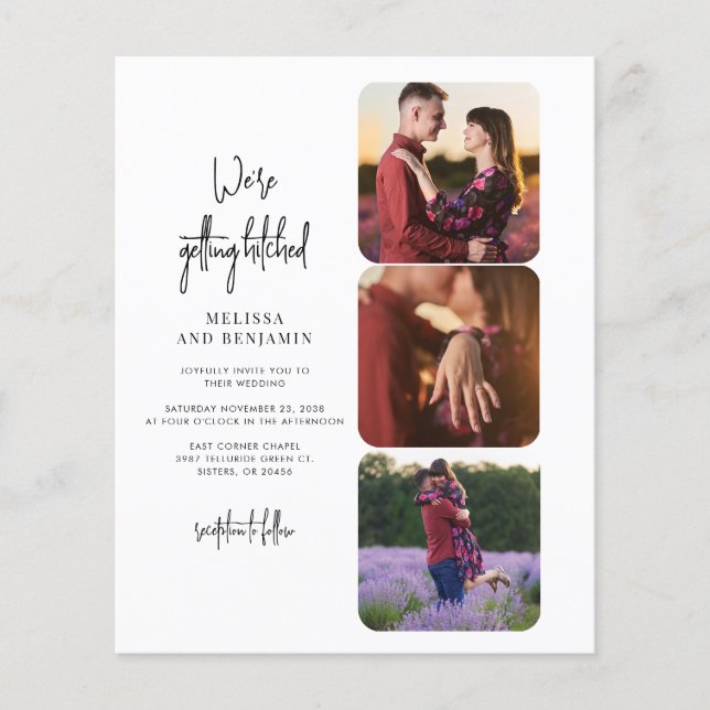Obtenir Hitched Photo Collage Faire-part de mariag (Devant)