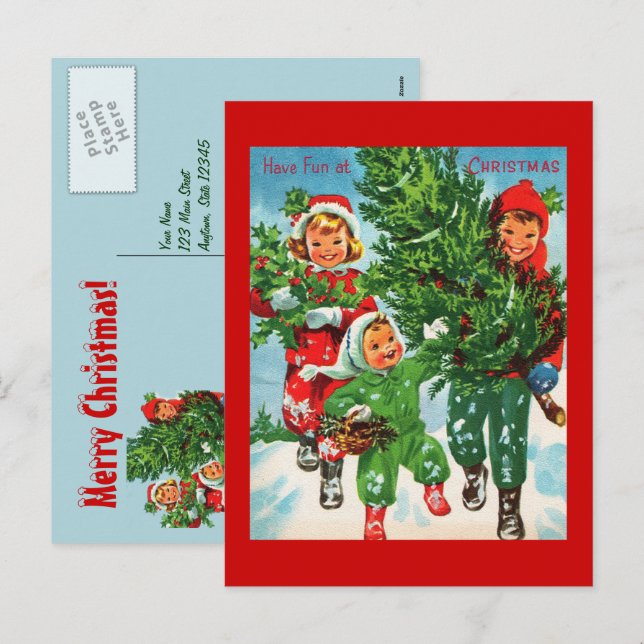 Obtenir La Carte Postale De L'Arbre De Noël (Devant / Derrière)
