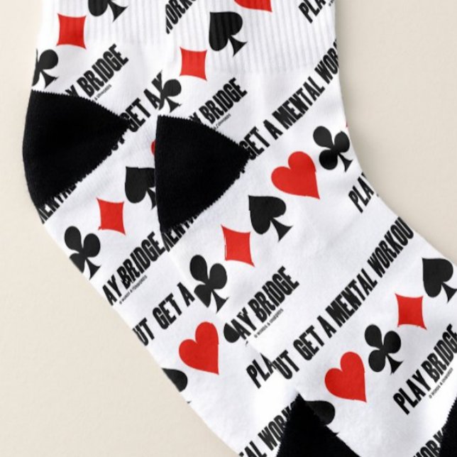 Obtenir Un Exercice Mental Jouer Bridge Quatre Cos (Bridge players/teachers will enjoy this pair of socks featuring the 4 card suits & bridge advice!)