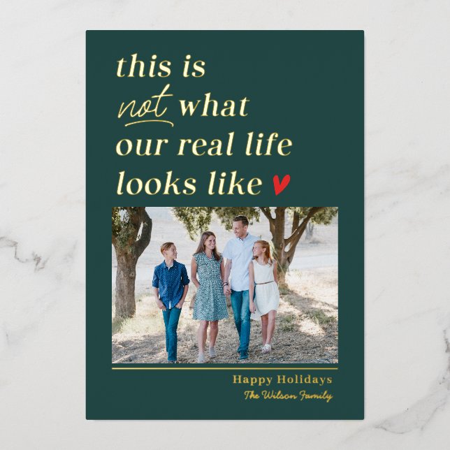 Obtenir une vraie carte de Noël Carte photo Foil (Recto)