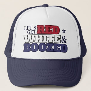 Obtenons casquette rouge, blanc et bu de l'alcool