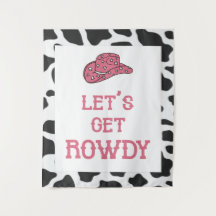 Obtenons Rowdy Bachelorette Tapisserie de vache