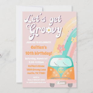 Obtenons Super Anniversaire Invitation Hippie Retr