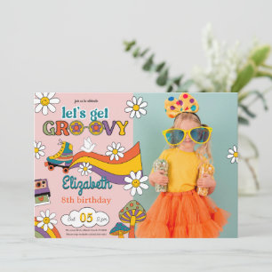 Obtenons Super Fleur Anniversaire Photo Invitation
