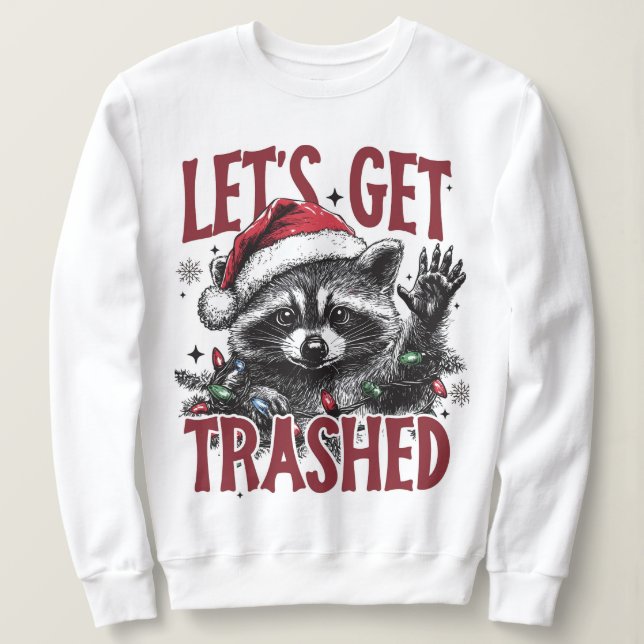Obtenons Trump Noël Raccoon Sweatshirt (Design devant)