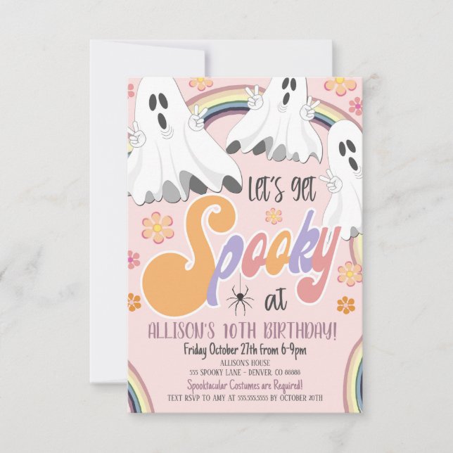 Obtenons une invitation d'anniversaire Éffrayante (Devant)