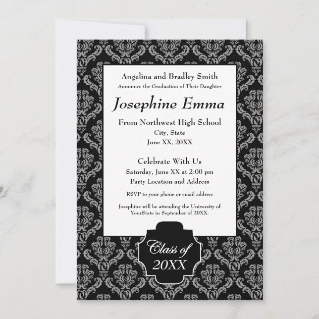 Obtention du diplôme Annoucement et invitation (Devant)