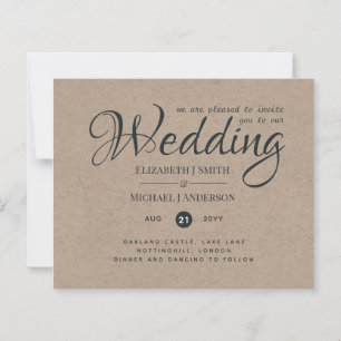 Occasions de mariage rustique TYPOGRAHY - Kraft Lo