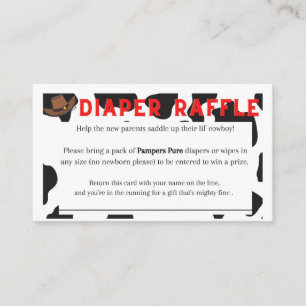 Occidental Thème Diaper Raffle Invitation Insertio