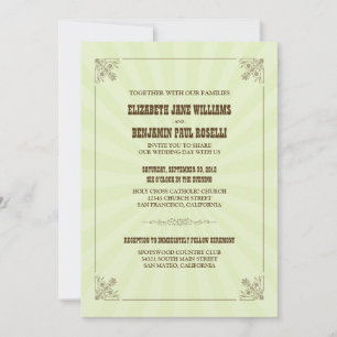 Occidental Vintage Wedding Invitation (sage)
