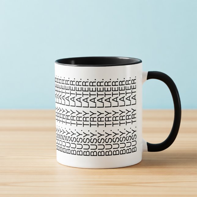 Occupé. Essayez plus tard. Mug Introverti Message  (Créateur téléchargé)