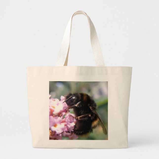 Occupé Sac fourre-tout Bumblebee et Fleurs roses (Devant)