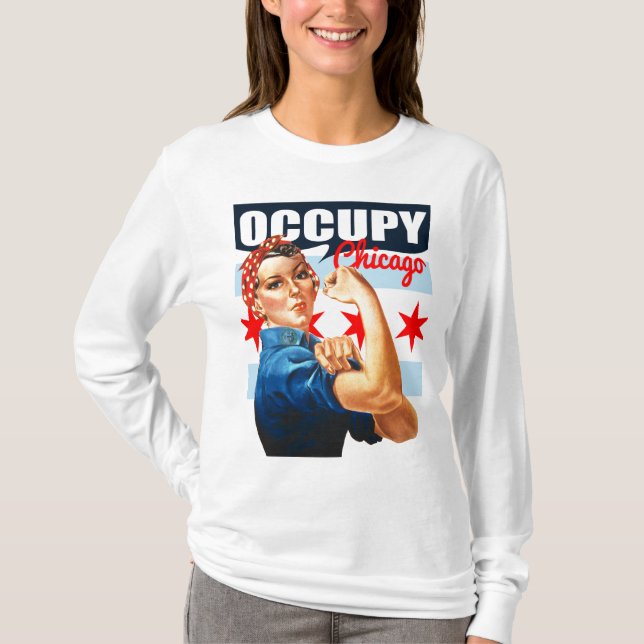 Occupy Chicago Rosie le t-shirt Riveter (Devant)