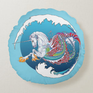 Océan 2017 rond de coussin de Hippicorn de nid de