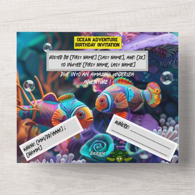 Ocean Adventure Birthday - Carte plat (Recto)